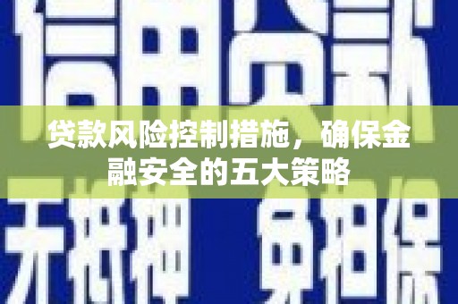防城贷款风险控制措施，确保金融安全的五大策略