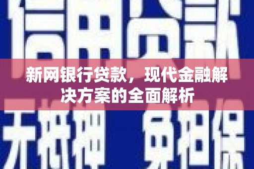 防城新网银行贷款，现代金融解决方案的全面解析