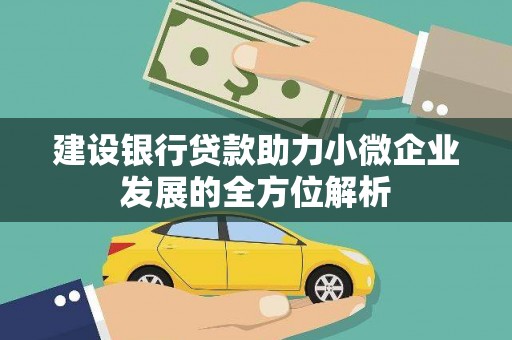 防城建设银行贷款助力小微企业发展的全方位解析