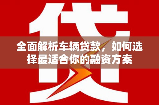防城全面解析车辆贷款，如何选择最适合你的融资方案